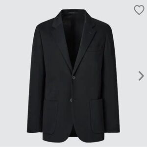 UNIQLO Slim Fit Academia Office‎ Comfortable Black Blazer Pockets Ptp 19